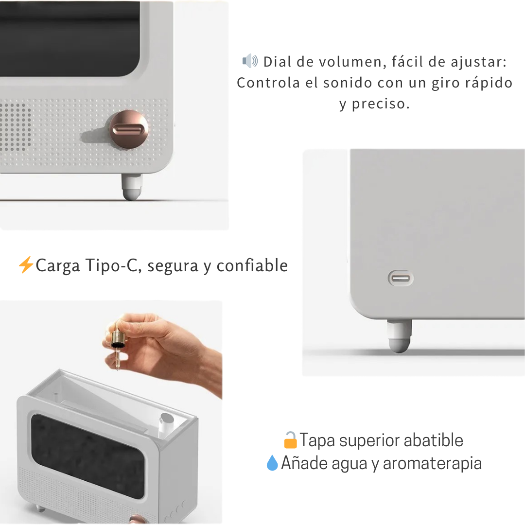 Humidificador Vintage con Fuego & Ruido Blanco