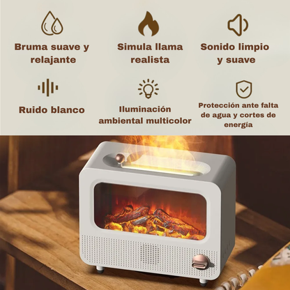 Humidificador Vintage con Fuego & Ruido Blanco